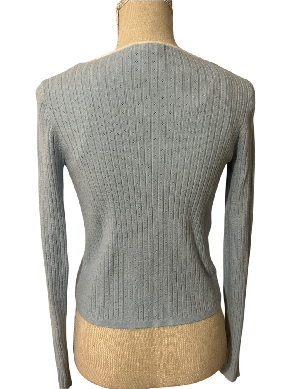 Sincerely Jules Light Blue Tie-Front Ribbed Sleep Top Sz/M - Picture 7 of 12